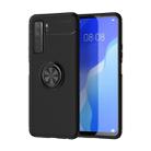 For Huawei Nova 7 SE  Metal Ring Holder 360 Degree Rotating TPU Case(Black+Black) - 1