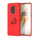 For Oneplus 8 Pro Metal Ring Holder 360 Degree Rotating TPU Case(Red+Red) - 1