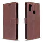 For Galaxy A11 Crazy Horse Texture Horizontal Flip Leather Case with Holder & Card Slots & Wallet & Photo Frame(Brown) - 1