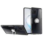 For Galaxy A81 Shockproof Transparent TPU + Acrylic Protective Case with Ring Holder(Black+Silver) - 1