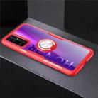 For Huawei Honor 30 Shockproof Transparent TPU + Acrylic Protective Case with Ring Holder(Red) - 1