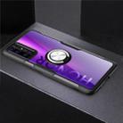 For Huawei Honor 30 Shockproof Transparent TPU + Acrylic Protective Case with Ring Holder(Black+Silver) - 1