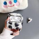 For Apple AirPods Pro Plush Bluetooth Headphone Protective Case(Leopard white) - 1