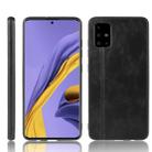 For Galaxy A71 5G Shockproof Sewing Cow Pattern Skin PC + PU + TPU Case(Black) - 1