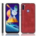 For Galaxy M11 Shockproof Sewing Cow Pattern Skin PC + PU + TPU Case(Red) - 1