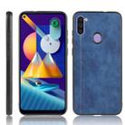 For Galaxy M11 Shockproof Sewing Cow Pattern Skin PC + PU + TPU Case(Blue) - 1