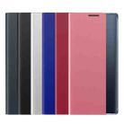 For Galaxy S20 Side Display Magnetic Horizontal Flip Plain Texture Cloth + PC Case with Holder & Sleep / Wake-up Function(Red) - 3