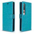 For xiaomi 10 Crazy Horse Texture Horizontal Flip Leather Case with Holder & Card Slots & Wallet & Photo Frame(Blue) - 1