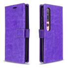 For xiaomi 10 Crazy Horse Texture Horizontal Flip Leather Case with Holder & Card Slots & Wallet & Photo Frame(Purple) - 1