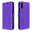For Huawei Enjoy 10E Crazy Horse Texture Horizontal Flip Leather Case with Holder & Card Slots & Wallet & Photo Frame(Purple) - 1