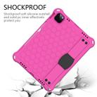 For iPad Pro 11 2020 Honeycomb Design EVA + PC Four Corner Anti Falling Flat Protective Shell With Straps(RoseRed+Black) - 4