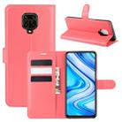 For Xiaomi Redmi Note 9 Pro/Note 9S/Note 9 Pro Max Litchi Texture Horizontal Flip Protective Case with Holder & Card Slots & Wallet(Red) - 1