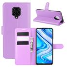 For Xiaomi Redmi Note 9 Pro/Note 9S/Note 9 Pro Max Litchi Texture Horizontal Flip Protective Case with Holder & Card Slots & Wallet(Purple) - 1