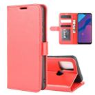 For Huawei Honor Play 9A R64 Texture Single Horizontal Flip Protective Case with Holder & Card Slots & Wallet& Photo Frame(Red) - 1
