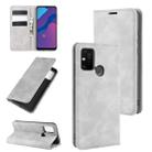 For Huawei Honor Play 9A Retro-skin Business Magnetic Suction Leather Case with Holder & Card Slots & Wallet(Grey) - 1