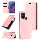 For Huawei Honor Play 9A Retro-skin Business Magnetic Suction Leather Case with Holder & Card Slots & Wallet(Pink) - 1