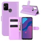 For Huawei Honor Play 9A Litchi Texture Horizontal Flip Protective Case with Holder & Card Slots & Wallet(Purple) - 1