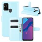 For Huawei Honor Play 9A Litchi Texture Horizontal Flip Protective Case with Holder & Card Slots & Wallet(Blue) - 1