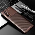 For Huawei Honor 30 Carbon Fiber Texture Shockproof TPU Case(Brown) - 1