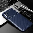 For Huawei Honor Nova 7 SE Carbon Fiber Texture Shockproof TPU Case(Blue) - 1