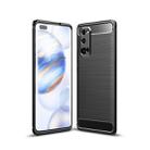 For Huawei Honor 30 Pro Brushed Texture Carbon Fiber TPU Case(Black) - 1