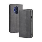 For OnePlus 8 Pro Magnetic Buckle Retro Crazy Horse Texture Horizontal Flip Leather Case with Holder & Card Slots & Photo Frame(Black) - 1