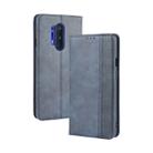 For OnePlus 8 Pro Magnetic Buckle Retro Crazy Horse Texture Horizontal Flip Leather Case with Holder & Card Slots & Photo Frame(Blue) - 1