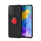 For Huawei Honor 4T Pro Metal Ring Holder 360 Degree Rotating TPU Case(Black+Red) - 1