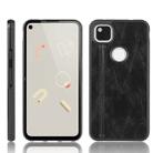 For Google Pixel 4a Shockproof Sewing Cow Pattern Skin PC + PU + TPU Case(Black) - 1