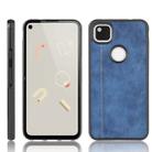 For Google Pixel 4a Shockproof Sewing Cow Pattern Skin PC + PU + TPU Case(Blue) - 1