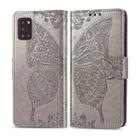 For Galaxy A31 Butterfly Love Flower Embossed Horizontal Flip Leather Case with Bracket / Card Slot / Wallet / Lanyard(Gray) - 1