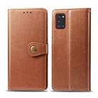 For Galaxy A31 Retro Solid Color Leather Buckle Phone Case with Lanyard & Photo Frame & Card Slot & Wallet & Stand Function(Brown) - 1