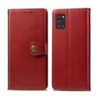 For Galaxy A31 Retro Solid Color Leather Buckle Phone Case with Lanyard & Photo Frame & Card Slot & Wallet & Stand Function(Red) - 1