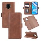 For Xiaomi Redmi Note 9 Pro Dual-side Magnetic Buckle Horizontal Flip Leather Case with Holder & Card Slots & Wallet(Brown) - 1