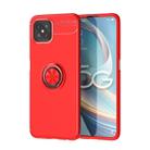 For OPPO A92s Metal Ring Holder 360 Degree Rotating TPU Case(Red+Red) - 1