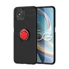 For OPPO A92s Metal Ring Holder 360 Degree Rotating TPU Case(Black+Red) - 1