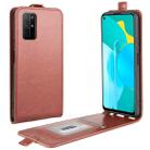 For Huawei Honor 30S R64 Texture Single Vertical Flip Leather Protective Case with Card Slots & Photo Frame(Brown) - 1