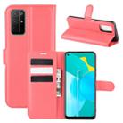 For Huawei Honor 30S Litchi Texture Horizontal Flip Protective Case with Holder & Card Slots & Wallet(Red) - 1