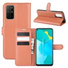 For Huawei Honor 30S Litchi Texture Horizontal Flip Protective Case with Holder & Card Slots & Wallet(Brown) - 1