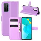 For Huawei Honor 30S Litchi Texture Horizontal Flip Protective Case with Holder & Card Slots & Wallet(Purple) - 1