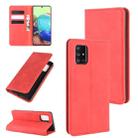 For Galaxy A71 5G Retro-skin Business Magnetic Suction Leather Case with Holder & Card Slots & Wallet(Red) - 1