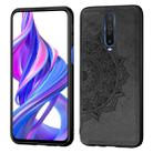 For Xiaomi Redmi K30 / POCO X2  Mandala Embossed Cloth Cover PC + TPU Mobile Phone Case with Magnetic Function and Hand Strap(Black) - 1