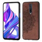 For Xiaomi Redmi K30 / POCO X2  Mandala Embossed Cloth Cover PC + TPU Mobile Phone Case with Magnetic Function and Hand Strap(Brown) - 1