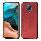 For Xiaomi Redmi K30 Pro  Mandala Embossed Cloth Cover PC + TPU Mobile Phone Case with Magnetic Function and Hand Strap(Red) - 1