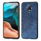 For Xiaomi Redmi K30 Pro  Mandala Embossed Cloth Cover PC + TPU Mobile Phone Case with Magnetic Function and Hand Strap(Blue) - 1