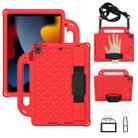 Diamond Texture Design EVA Children Shockproof Protective Case with Strap For iPad 10.2 2021 / 2020 / 2019 / Pro 10.5(Red+Black) - 1