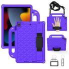 Diamond Texture Design EVA Children Shockproof Protective Case with Strap For iPad 10.2 2021 / 2020 / 2019 / Pro 10.5(Purple+Black) - 1