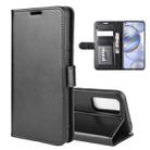 For Huawei Honor 30 R64 Texture Single Horizontal Flip Protective Case with Holder & Card Slots & Wallet& Photo Frame(Black) - 1