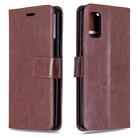 For Galaxy A41 Crazy Horse Texture Horizontal Flip Leather Case with Holder & Card Slots & Wallet & Photo Frame(Brown) - 1