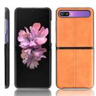 For Galaxy Z Flip Shockproof Sewing Cow Pattern Skin PC + PU + TPU Case(Orange) - 1